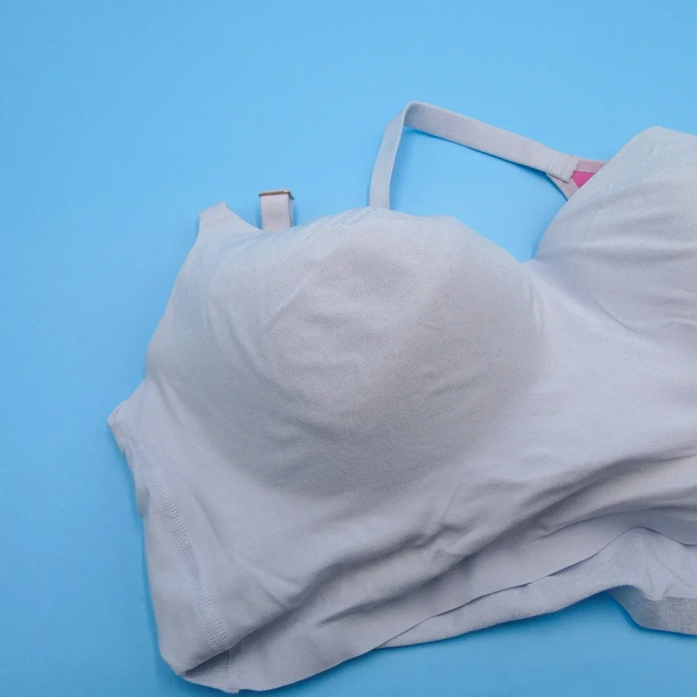 PINK Bralette Womens Small DD Wireless Lightly‎ Lined Grey Pink Recycled Nylon